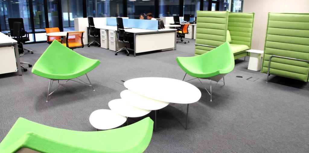 Open space offices in Ciudad BBVA Picture of the open space offices in Ciudad BBVA