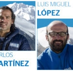Picture of the members of the BBVA Expedition with Carlos Soria