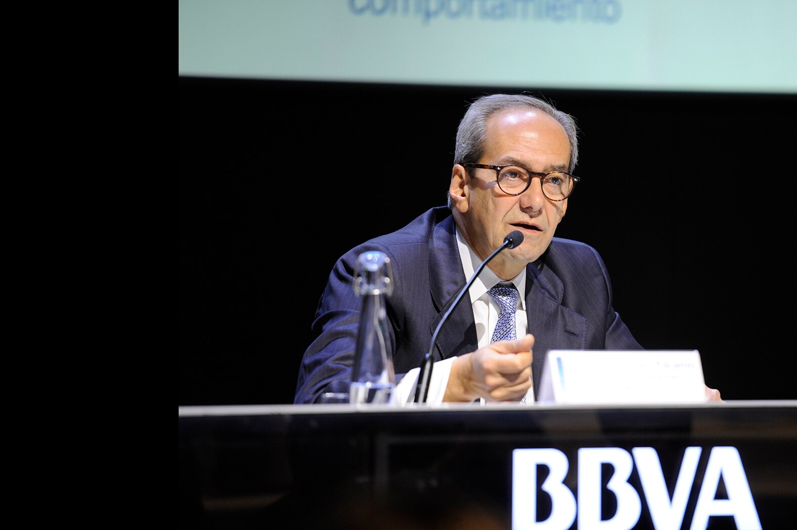 José Manuel González-Páramo BBVA executive director during his presentation