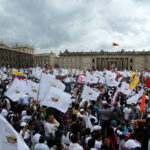 Peace process in Colombia. Flags