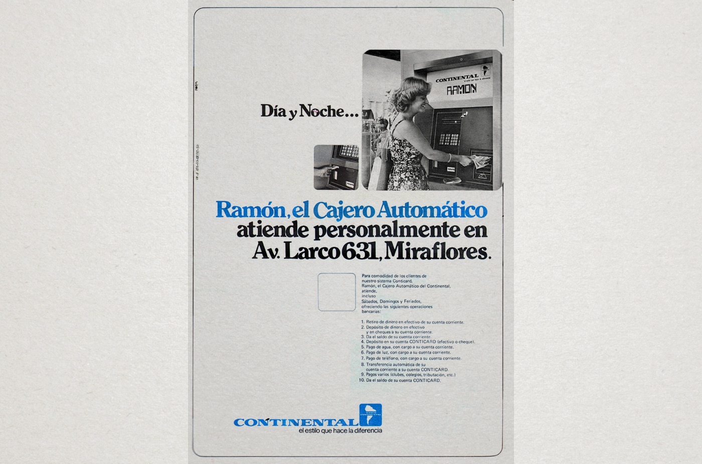 Picture of history BBVA Continental automatic teller Peru BBVA Continental