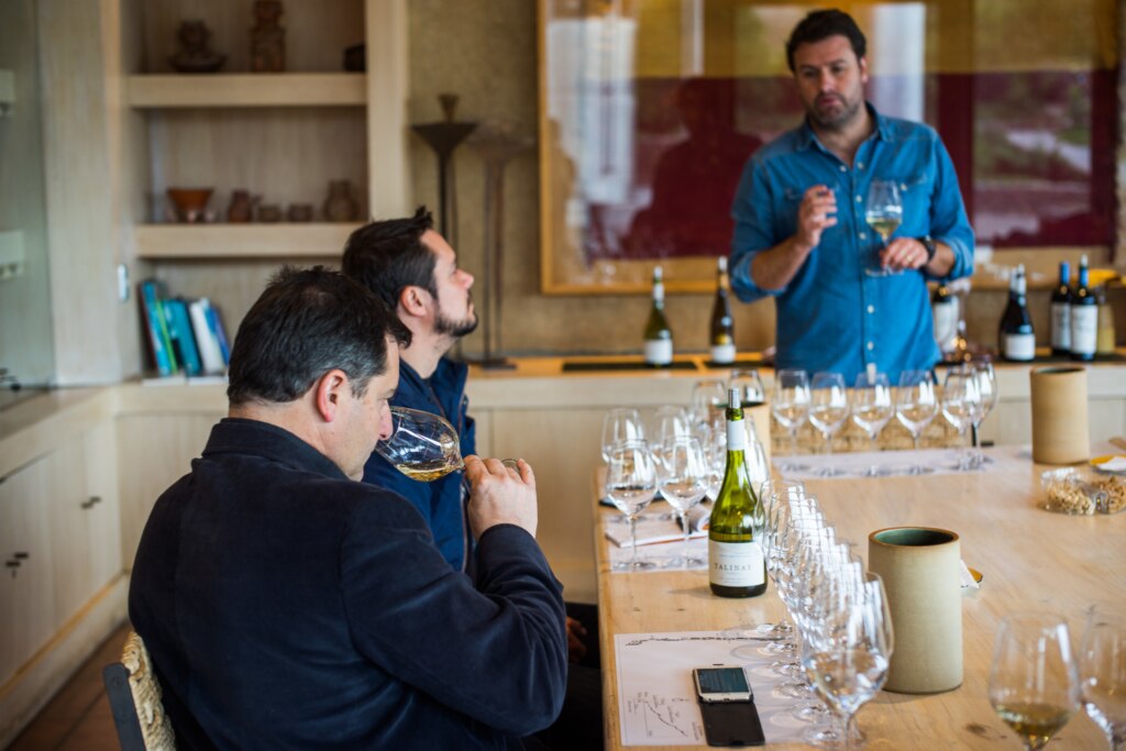 Josep Roca visiting wineyards crystal glasses wine gastronomy Chile bbva Picture of Josep Roca visiting wineyards crystal glasses wine gastronomy Chile bbva