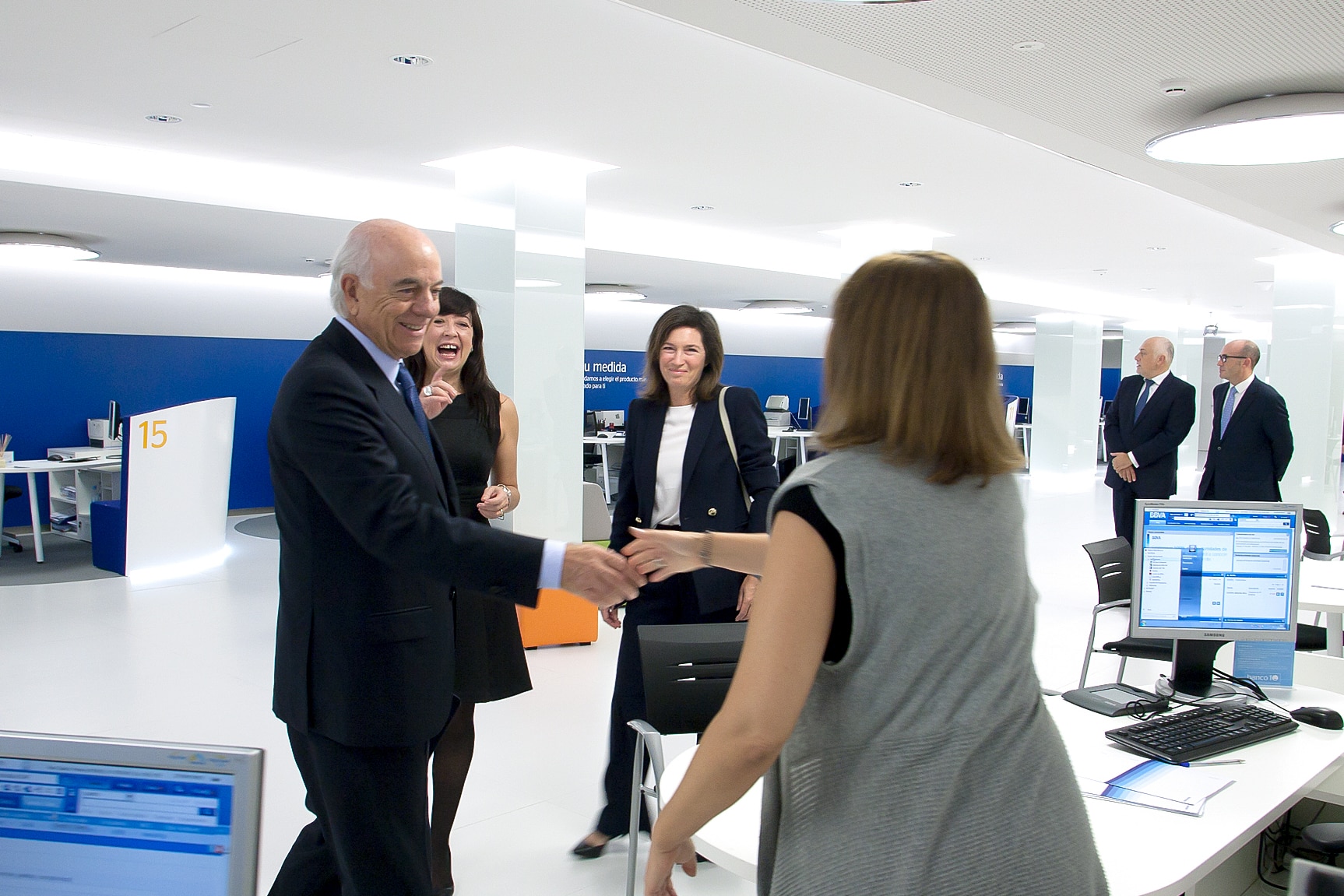 BBVA Executive Chairman Francisco González at branch in Barcelona