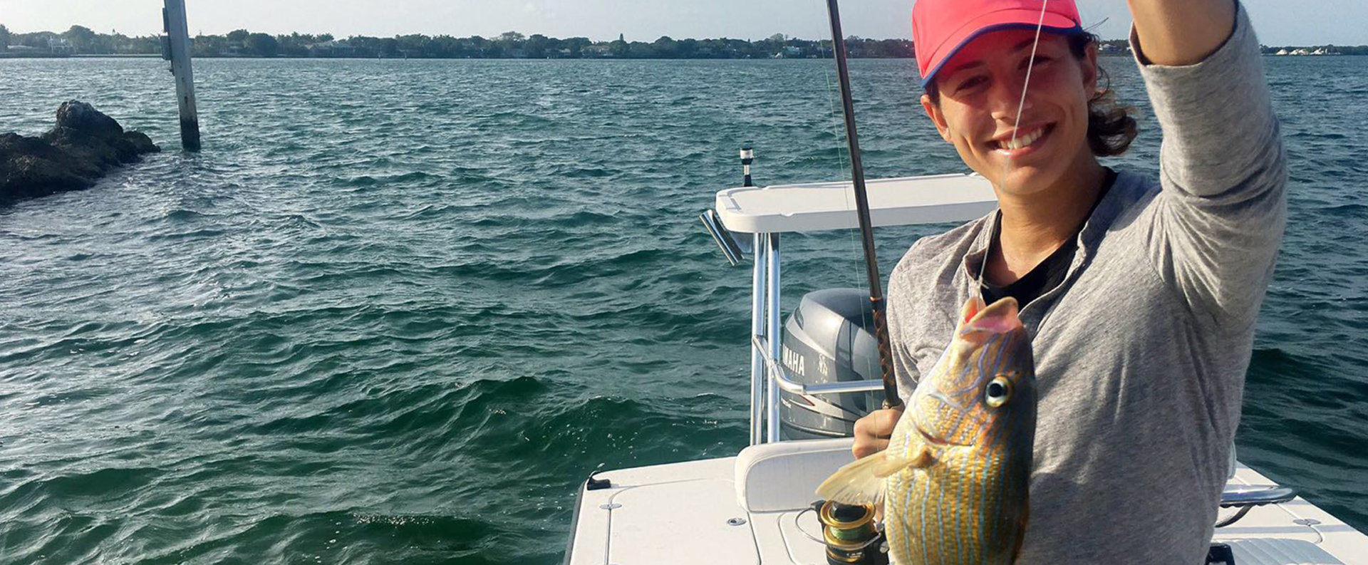 Garbiñe Muguruza fishing in Miami