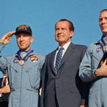 Apollo 13 John Swigert, Fred Haise and James Lovell with Nixon after the mission