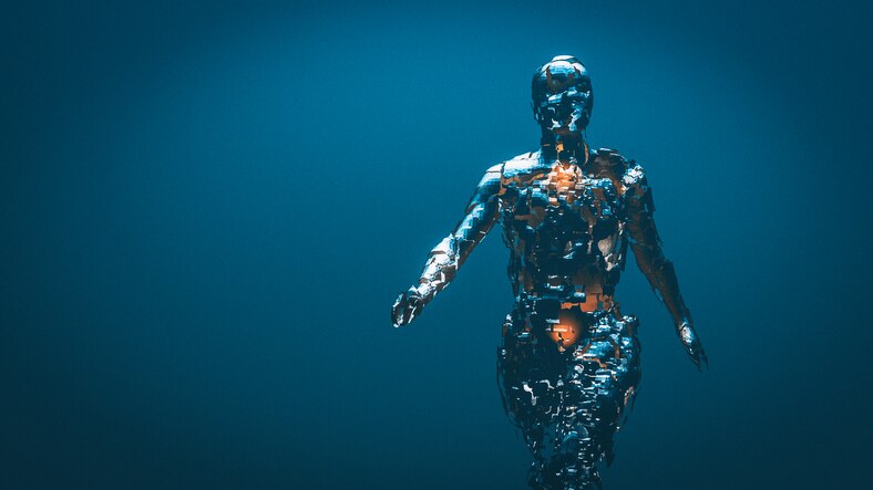 RESOURCE recurso robot robotic tech technology artificial intelligence Crudely shaped humanoid figure