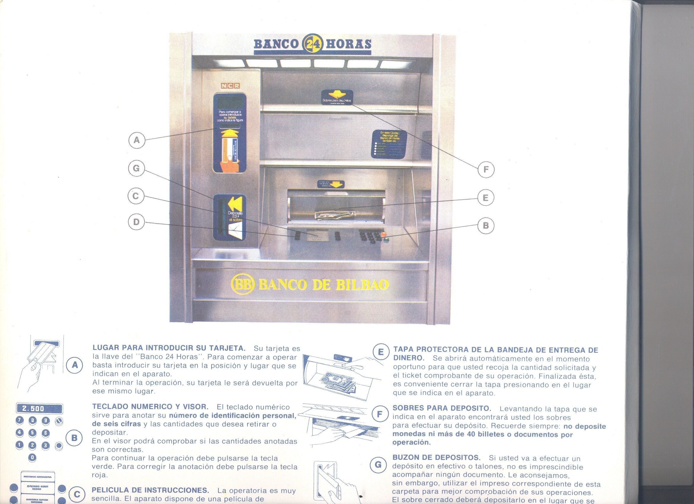 ATM - BBVA Banco de Bilbao - user's instrucctions
