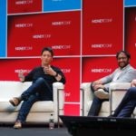A panel moment about fintech in Europe. From left to right, Ravi Viswanathan, General Partner of NEA; Jay Reinemann of Propel; Sheel Mohnot, partner of 500 Startups and Francesco Guerrera, Dow Jones and the moderator of the debate.