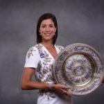 Garbiñe Muguruza with Wimbledon trophy