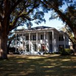 A photo of the entrance to the Bragg-Mitchell mansion in Mobile, Ala.