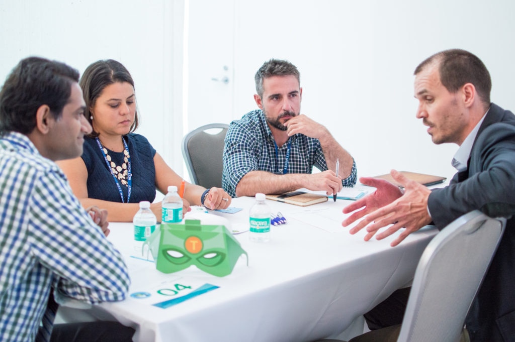 BBVA Open Talent Digital Trends finalists talk to BBVA executives during 'Speed Dating'