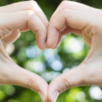Hands formed in the shape of a heart hands-in-heart-shape