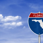 Image of Florida road sign depicting the state